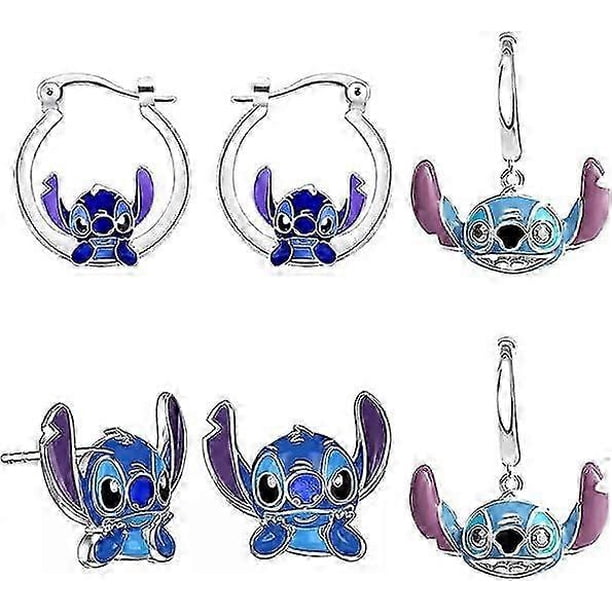 Stitch Earrings 3 Piece Set, Cute Cartoon Earrings, Hypoallergenic Eardrops Gift For Women And Girls