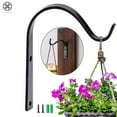 thumbnail image 3 of Luxtrada 4 Pack Wrought Iron Hangers Hooks, Outdoor Metal Small Planter Lantern Wall Hanging Hook Wall Bracket for Lantern Planter Bird Feeders Coat, 3 of 7