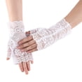 thumbnail image 1 of Guantes sin dedos de encaje Minnieouse para mujer Blanco AP010986-03, 1 of 6