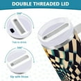 thumbnail image 3 of Yayeee 40oz Stainless Steel Tumbler with Straw and Handle Double-Wall Insulated Travel Water Bottle, Beige Wavy Plaid, 3 of 8