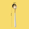 thumbnail image 1 of Cuchara de café de acero inoxidable 304 para el hogar, utensilio de cocina de estilo europeo con mango largo dorado para postre, novedad Fivean unisex, 1 of 2