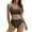 Green, variant on Womens High Waisted Bikini Sets Drawstring Tummy Control Swimsuits Crisscross Tie Back Bathing Suit