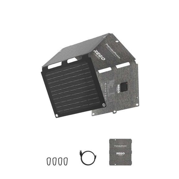 Renogy 30W Portable Solar Panel with 2 USB &1 DC Charging Ports, IP67 Waterproof, 18-month Hassle-free Warranty, Only 0.56kg/1.23lbs