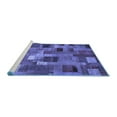 thumbnail image 2 of Ahgly Company Machine Washable Indoor Square Patchwork Blue Transitional Area Rugs, 4' Square, 2 of 4