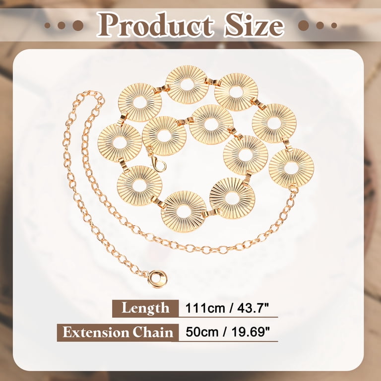 Western Metal Concho Chain Belt, Chain Waist Belts for Women  display picture 1
