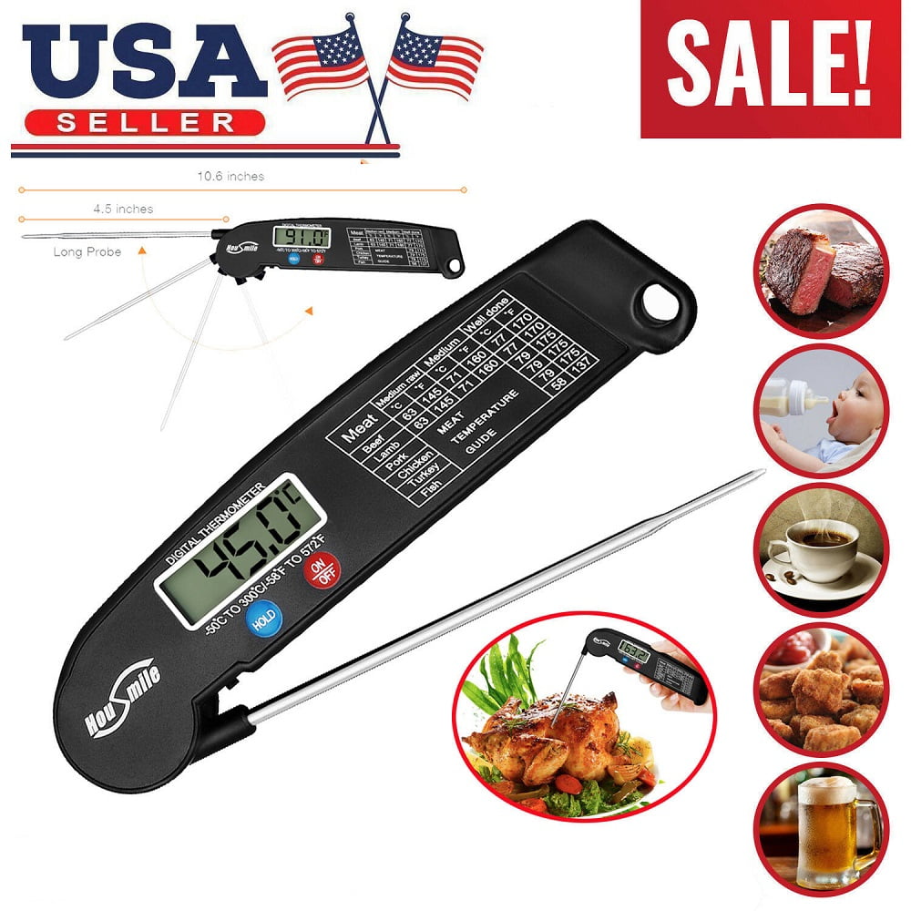 Instant Read Digital Meat Thermometer BBQ Grill Smoker For Kitchen Food