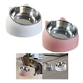 thumbnail image 1 of 2 tazones de acero inoxidable de 15  degree para cachorros, gatitos, gatos, perros, antideslizantes, comedero para perros pequeños, suministros para mascota Rosa Blanco Salvador  Cuencos para gatos, 1 of 10