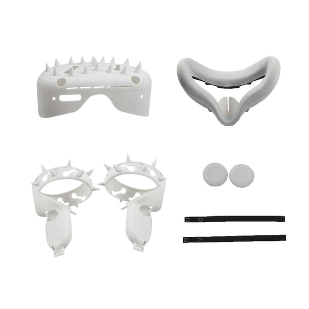 VR Headset Protector VR Lens Cover Silicona Controlador Protector Botón Tapas Kit Reemplazo para Oculus Quest 2, Blanco seitruly EL001397-02B
