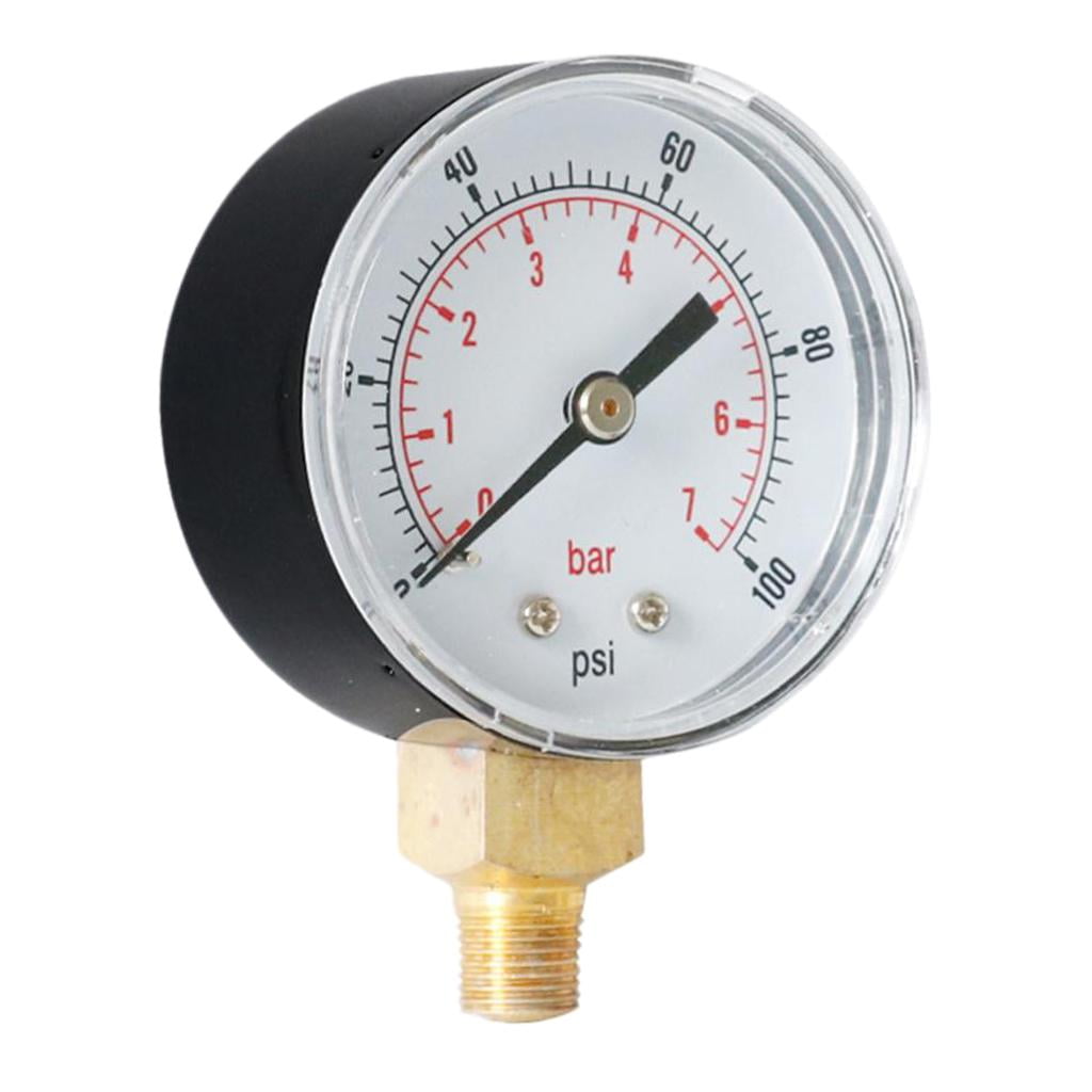 1/4"BSPT Thread Air Oil Water Radial Pressure Gauge TS-Y504 0-100psi 0-7bar 
