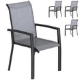 thumbnail image 1 of Outsunny Patio Chairs Set of 4, Stackable Outdoor Dining Chairs, Grey, 1 of 10