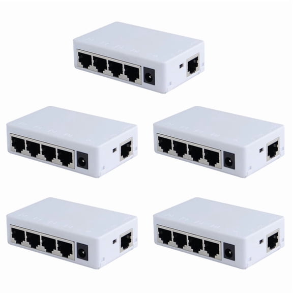 5X 4 Port POE Extender 100Mbps 1 in 4 Out 250 Meters Network Switch Repeater IEEE802.3af/At for PoE Switch NVR IP Camera