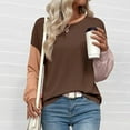 thumbnail image 2 of Womens Long Sleeve Tops Fall Fashion 2025 Crewneck Color Block Ribbed Knit Casual Loose Fit Pullover Shirts Coffee S, 2 of 6