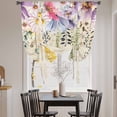 thumbnail image 3 of Wild Flowers Balloon Curtains for Bedroom/Front Door/Bathroom, Vintage Country Floral Leaf Plant Beige Tie Up Curtains 63 Inch Length Light Filtering Kitchen Curtains Shades for Windows 46"x63", 3 of 8
