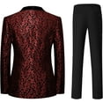 thumbnail image 2 of Men’s 4 Pieces Tuxedo Suit Set One Button Blazer Business Shawl Lapel Jacket Party Prom Jacket Pants Set with Bow Tie Set, 2 of 6