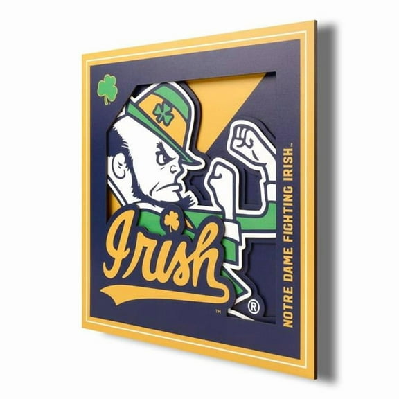 YTF NCAA Notre Dame Fighting Irish 3D Logo Series Wall Art 12X12