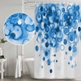 thumbnail image 3 of Abstract Bathroom Shower Curtains with Hooks, Blue Gradient Watercolors Ink Points Minimalist Style Waterproof Fabric Washable Shower Curtain for Home Hotel Bathtub Decor 72x72 Inch, 3 of 9