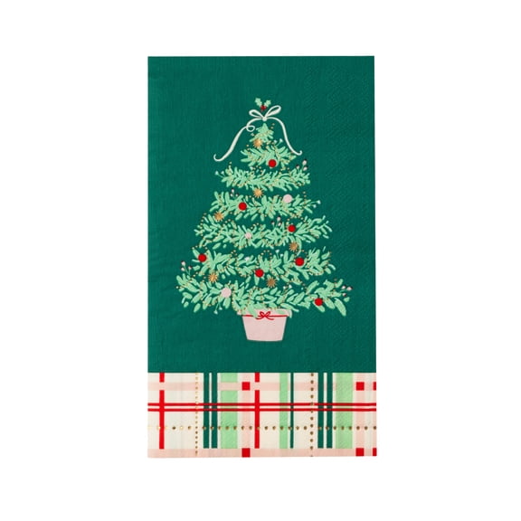 CHRISTMAS TREE PLAID GUEST TOWELS
