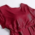 thumbnail image 4 of HCURIBAD Women's Fitted Sweatproof Undershirt Workout Tops | Cotton Scoop Neck | Original Fit | with Sweat Pads | Modal Stretch Scoop Neck T-Shirt 1PC Wine XL, 4 of 6