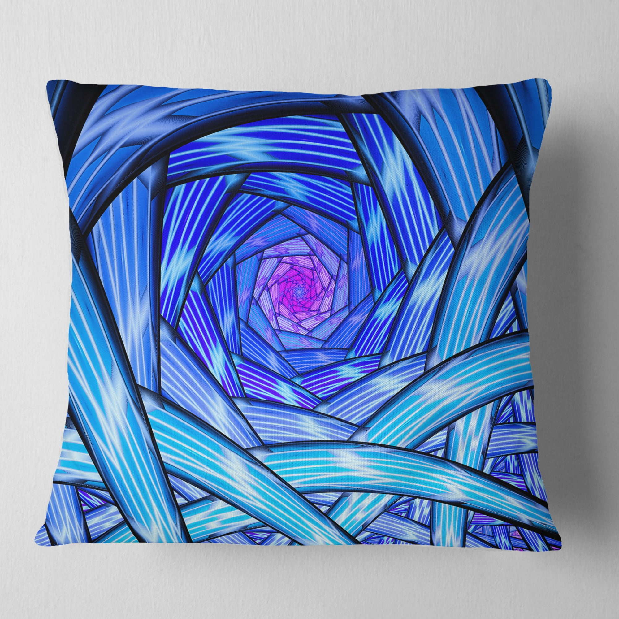 Designart Mysterious Psychedelic Fractal Pattern - Abstract Throw Pillow - 16x16