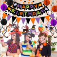 thumbnail image 5 of Feliz cumpleaños Banner Triángulo de papel Bandera Bunting Círculo Confeti Puntos Colgante Garland Honeycomb Ball Swirl Bunting para Halloween Fiesta temática Fiesta de cumpleaños Decoración TUNC Sencillez, 5 of 5