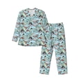 thumbnail image 1 of Fotbe pirate with funny animals Pijama de Hombre con Estampado de Manga Larga, Conjunto de 2 Piezas, Ropa de Dormir Suave y Cómoda con Bolsillos-X-Large, 1 of 7