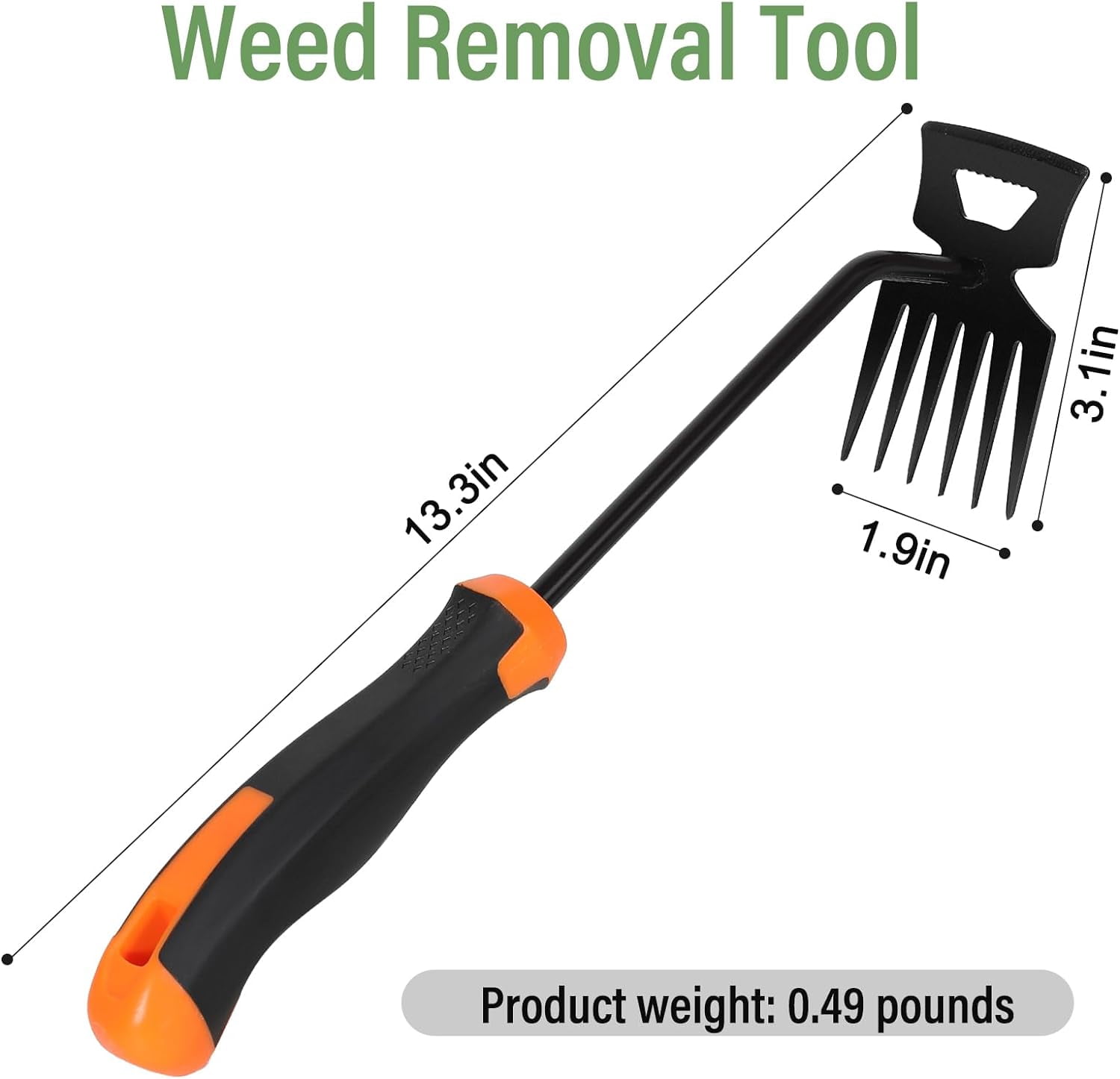 Weed Remover Tool,Portable Garden Weeder Tool,New Manganese Steel Weeding Tools,for Hand Weeder for Vegetable Gardening Backyard Farm Planting & Uprooting Weeding Tool (Rubber 6-Tooth)
