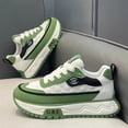 thumbnail image 4 of [Thick-Sole Athletic Sneakers] Men's Thick-Sole Athletic Sneakers Compatible for, & Daily Wear - Lace-Up Low-Top Shoes with Cushioned PVC Sole, Upper & Retro Style - Minimalist Outdoor/Urban Footwear, 4 of 9