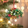 thumbnail image 6 of HCTSHG Christmas Tree Ornaments Decorations Basket Flower Ring Xmas Hanging Decoration Ornament Fancy Little Unbreakable Indoor Outdoor for Christmas Tree Home Party Decor Gift, 6 of 6