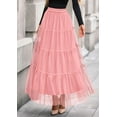 thumbnail image 4 of Falda PRETTYGARDEN 2025 de tul, cintura alta, línea A, XL, rosa, 4 of 8