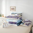 thumbnail image 6 of Manfei Funny Cartoon Ghost Bedding Comforter Set 7pcs for Kids, Western Rustic Cabin King Bedding Sets, Dreamy Purple Lavender Reversible Bed Sheets, Breathable Home Decor, 6 of 8