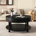 thumbnail image 2 of ChenyueFurn 31.5" Round Storage Coffee Table for Living Room,Black, 2 of 8