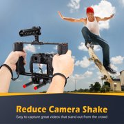 Zeadio Handheld Camera Stabilizer Rig Cage with Top Handle, Compatible with DSLR Cameras & Camcorders