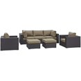 thumbnail image 1 of Modway Convene 7 Piece Outdoor Patio Sectional Set in Espresso Mocha, 1 of 5