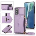 thumbnail image 2 of Galaxy A71 5G Case (6.7 Inch, Model SM-A716), Wallet Case with Built-in Stand, Adjustable Crossbody Shoulder Strap, Slim Fit Lightweight Case, Synthetic Leather Protective Card Holder Cover (Purple), 2 of 10