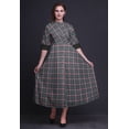 thumbnail image 2 of Bimba Robe à Carreaux Col Mandarin Manches Retroussables Chemise Robe-Petite, 2 of 5