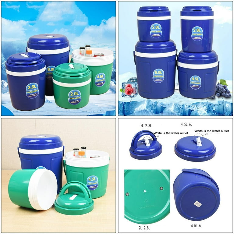 Car Insulated Bucket, Food Heat And Cold, Round Insulated Container, for  Travel for Storage - 6L Blue