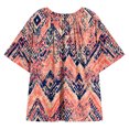 thumbnail image 6 of JTZGDY Tops for Women Plus Size Boho Floral Printed Summer Short Sleeve Ruched Crew Neck Graphic T-Shirts Loose Oversized Casual Dressy Tunic Blouse Orange XXXXL, 6 of 6