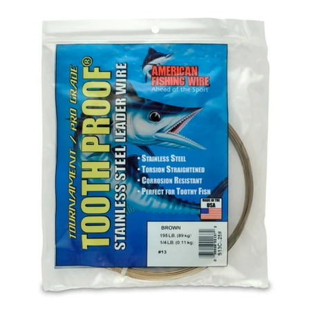 UPC: 0035926021372 | AFW Tooth Proof Camo Brown Stainless Steel Single Strand Leader Wire