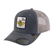 HAVINA PRO CAPS - Embroidered The Bee - 6 Panel Trucker Hat - Dark Grey/Khaki