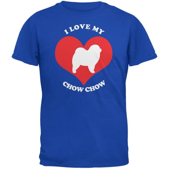 Valentines I Love My Chow Chow Royal Adult T-Shirt - 2X-Large
