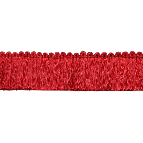 1 3/4" (4cm) Basic Solid Collection Shiny Brush Fringe Trim # 0175SB,, Cherry Red #E13 (Dark Crimson Red) Sold By The Yard (36"/3 ft/0.9m)