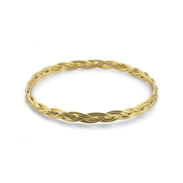 Pulsera Aro Trenza Casa del Anillo Oro Sólido 10K 7 cm 5 mm 6.3 gr