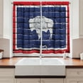 thumbnail image 2 of Ambesonne Wyoming Kitchen Curtains, State Flag Paint on Bricks, 55"x39", Night Blue White, 2 of 3