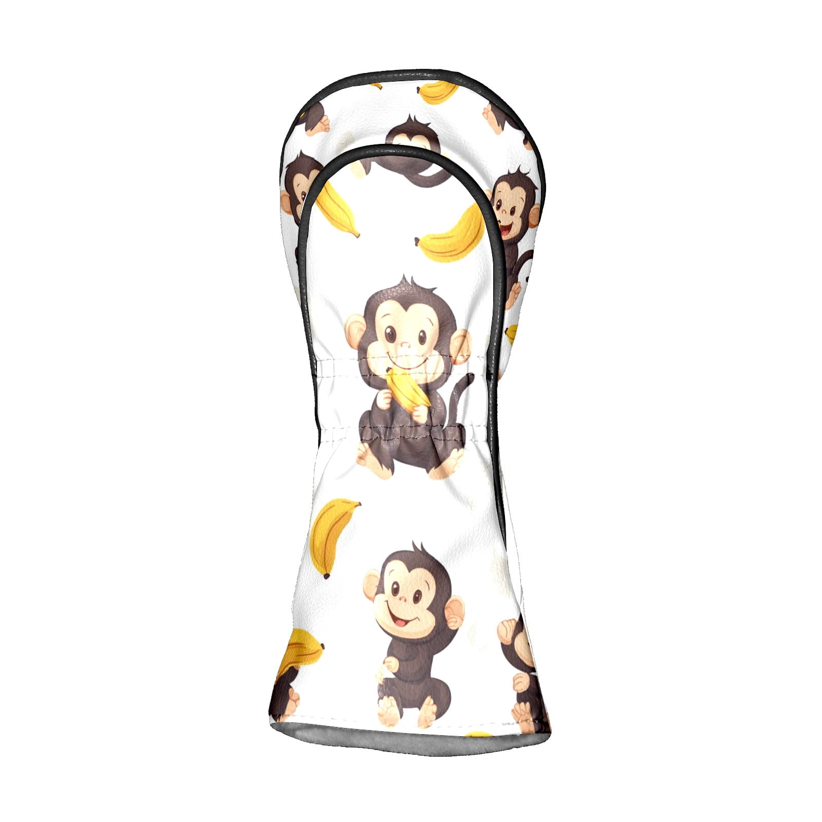 Golf Head Covers Playful Cartoon Monkey Design for Driver, Wood & Hybrid, Premium Waterproof PU Leather with Plush Lining, Funny Animal Golf Gifts
