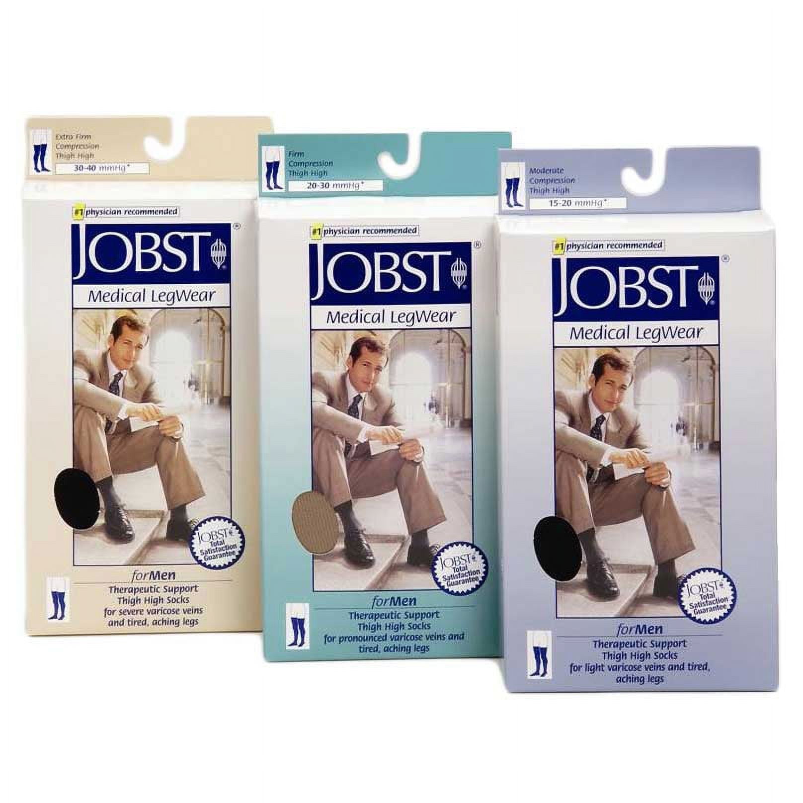 Jobst for Men Ribbed 15-20 Knee High Compression Socks Khaki Medium