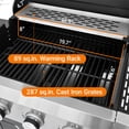 thumbnail image 4 of 3 Burner BBQ Propane Gas Grill with Side Burner, Stainless Steel Patio Garden Barbecue Grill with Wheels & Bottle Opener for Outdoor Cooking, 4 of 8