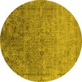 thumbnail image 1 of Ahgly Company Indoor Round Oriental Yellow Industrial Area Rugs, 4' Round, 1 of 4