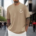 thumbnail image 3 of T Shirts for Men 2026 Summer Casual Short Sleeve Crewneck Smile Face Printed Tee Shirt Streetwear, 3 of 5