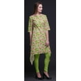 thumbnail image 2 of Bimba Green Ranunculus With Bunch Floral Women Kurtas Ethnic Printed Asymmetric Summer Wear Tops For Women X-Large, 2 of 6