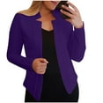 thumbnail image 4 of Blazers for Women Business Casual Cropped Blazer Jackets Dressy Open Front Cardigans Long Sleeve Notch Outerwear, Purple (4X-Large), 4 of 7